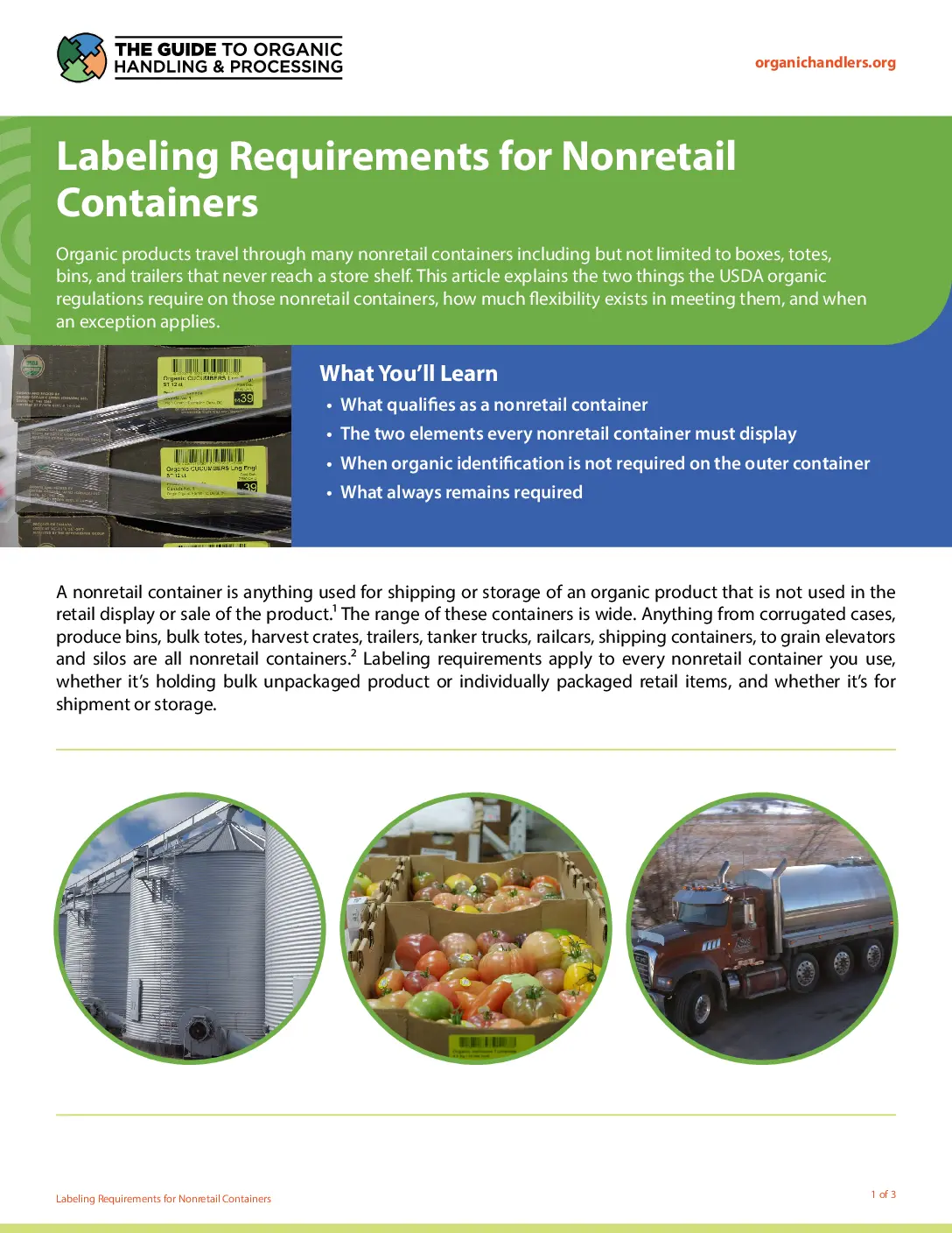 Labeling Requirements for Nonretail Containers