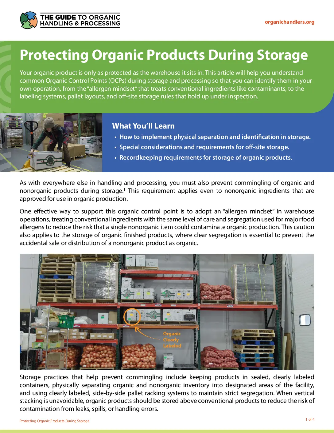 Protecting Organic Products During Storage