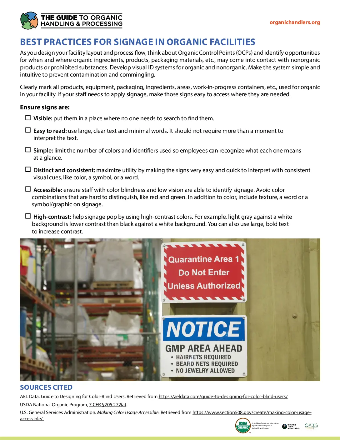 Best Practices for Signage in Organic Facilities