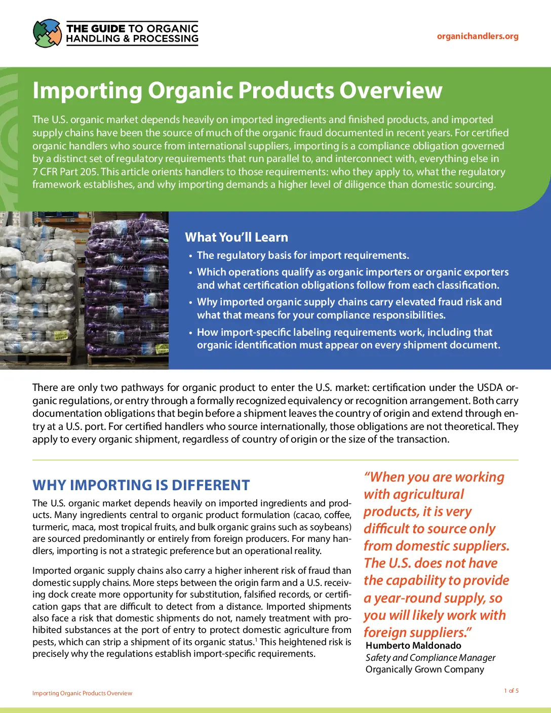 Importing Organic Products Overview