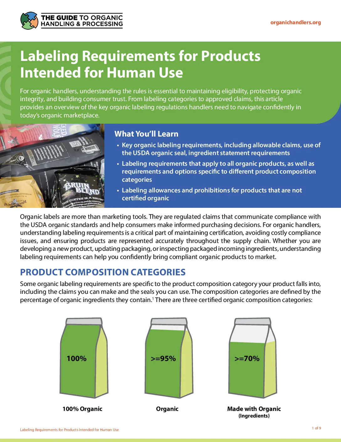Labeling Requirements for Products Intended for Human Use