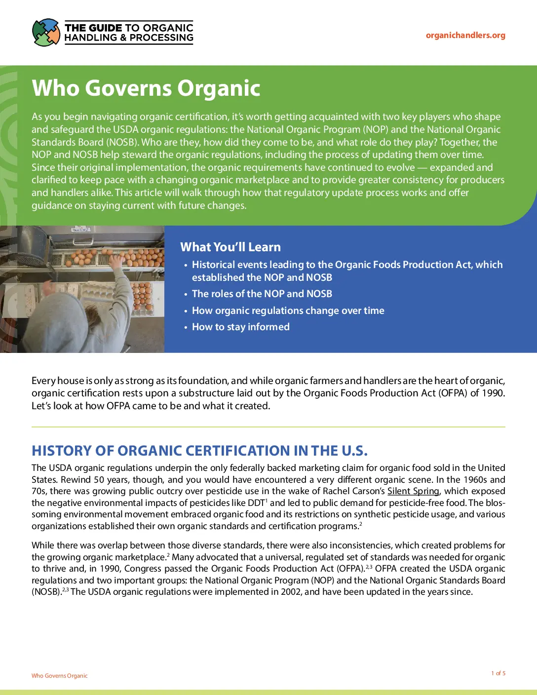 Who Governs Organic