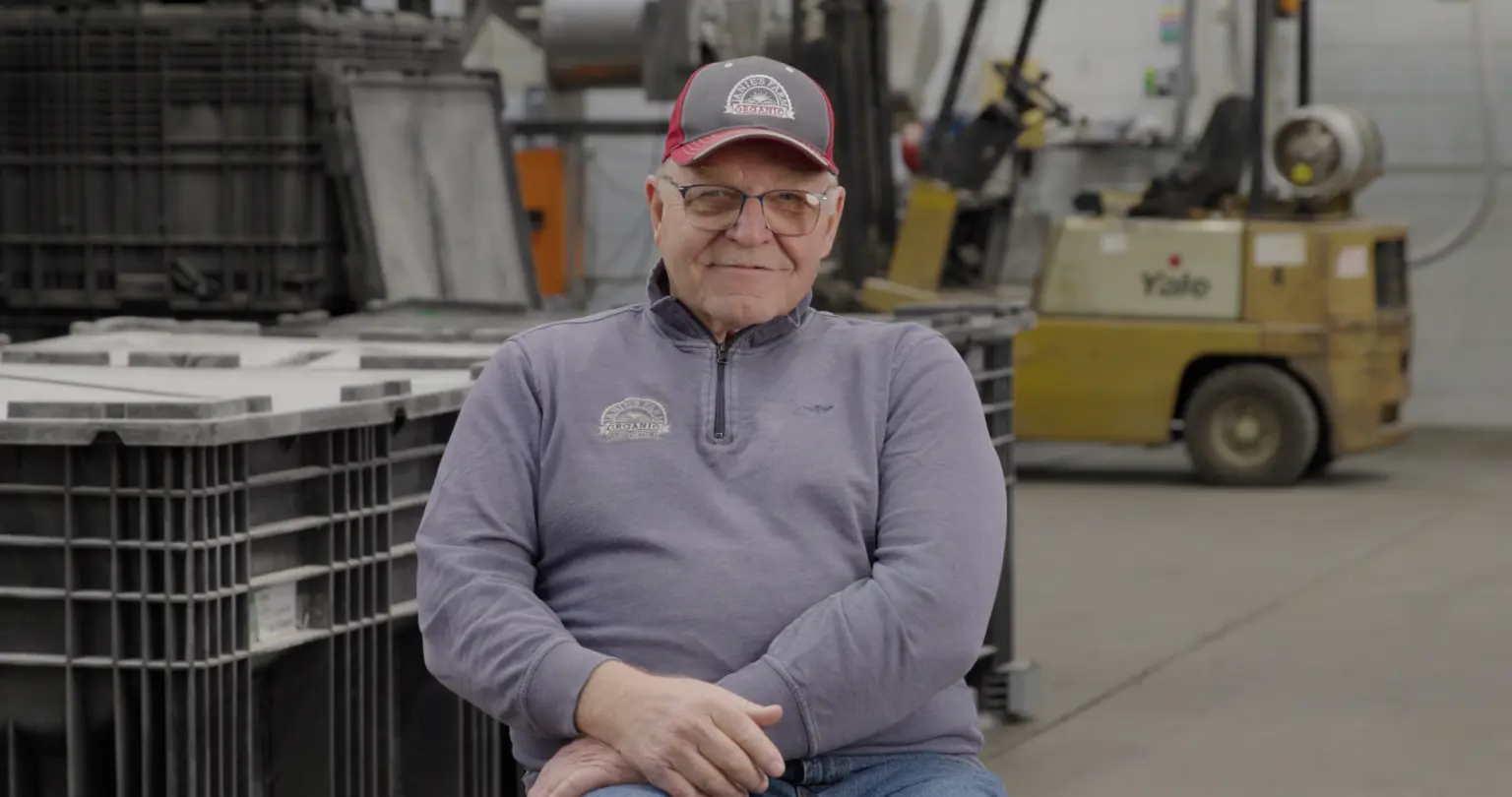 Harold Wilken smiling inside Janie's Mill
