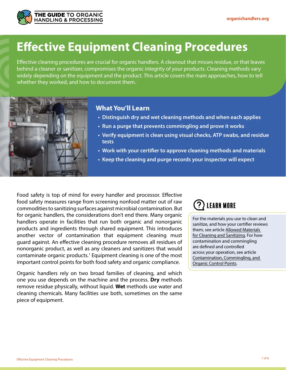 Effective Equipment Cleaning Procedures