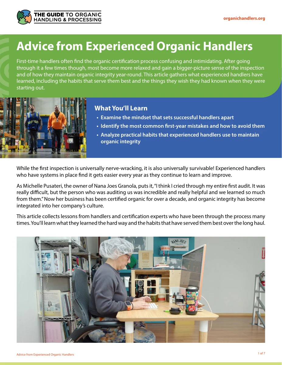 Advice from Experienced Organic Handlers