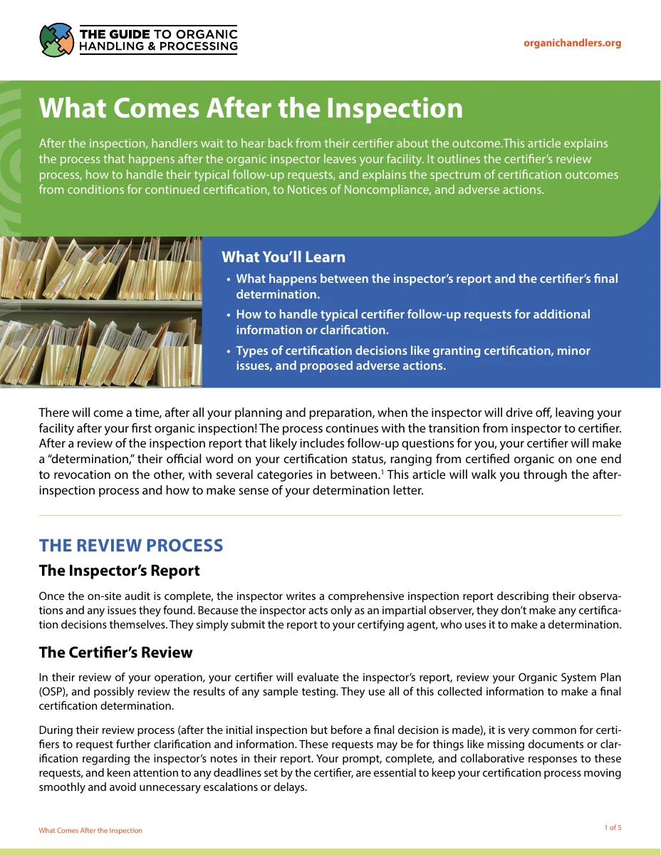 What Comes After the Inspection