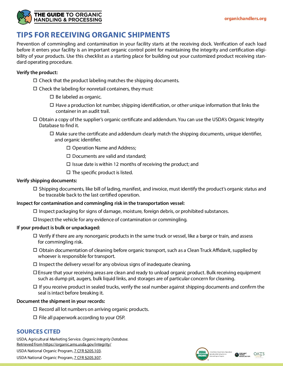 Tips for Receiving Organic Shipments